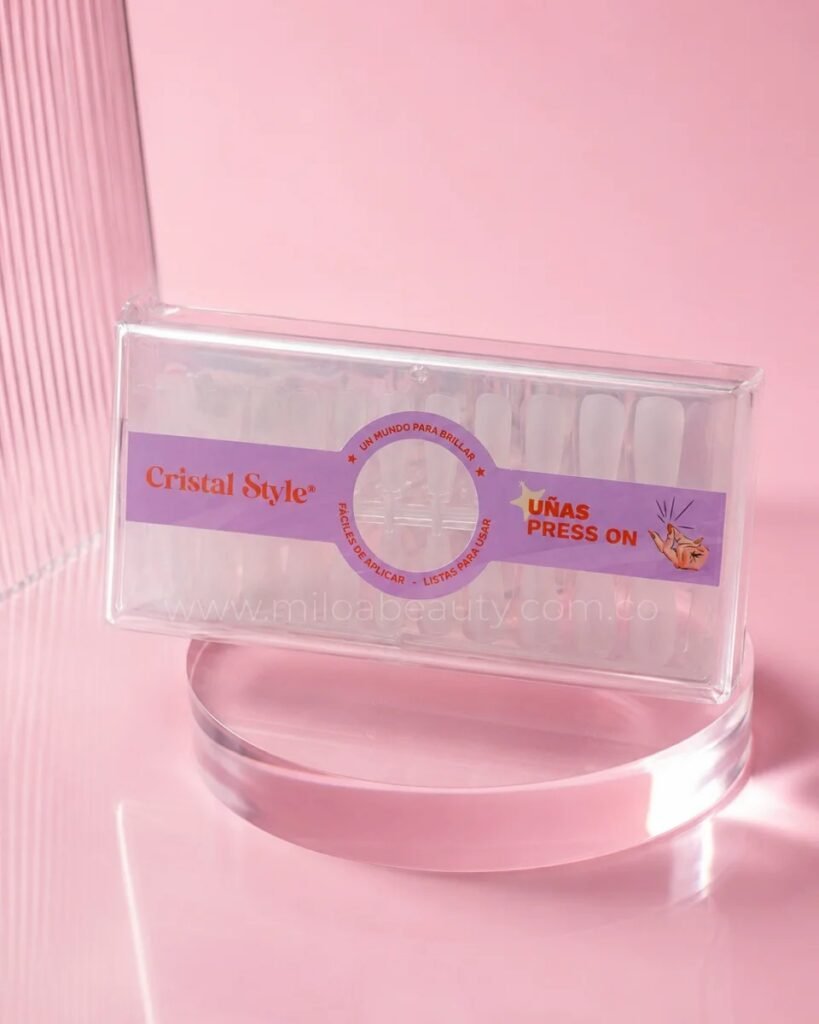 UÑAS PRESS ON COFFIN X240 CRISTAL STYLE