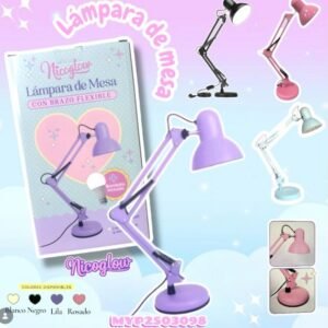 LAMPARA DE MESA BRAZO FLEXIBLE + BOMBILLO NICOGLOW